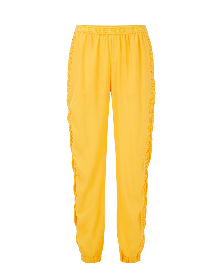 Yellow Iceberg sport pants with ruffle detail - Trousers | Iceberg - Official Website