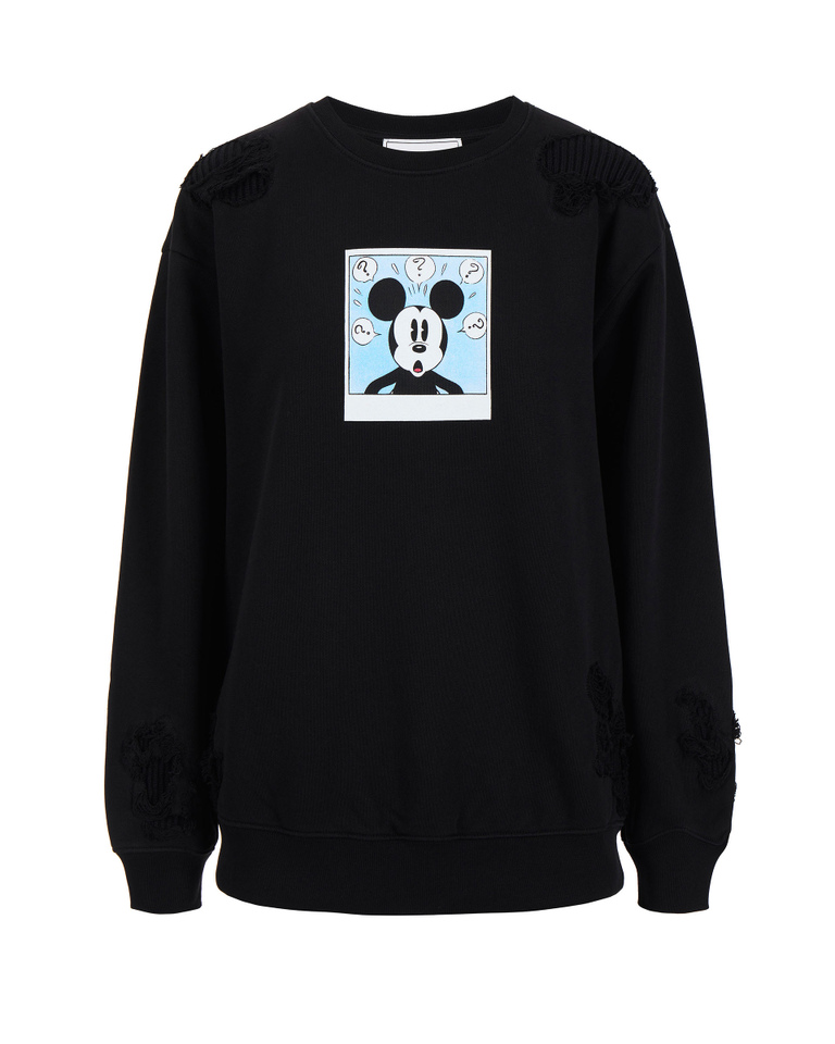 Black Iceberg sweater with Mickey Mouse polaroid - Sweatshirts | Iceberg - Official Website