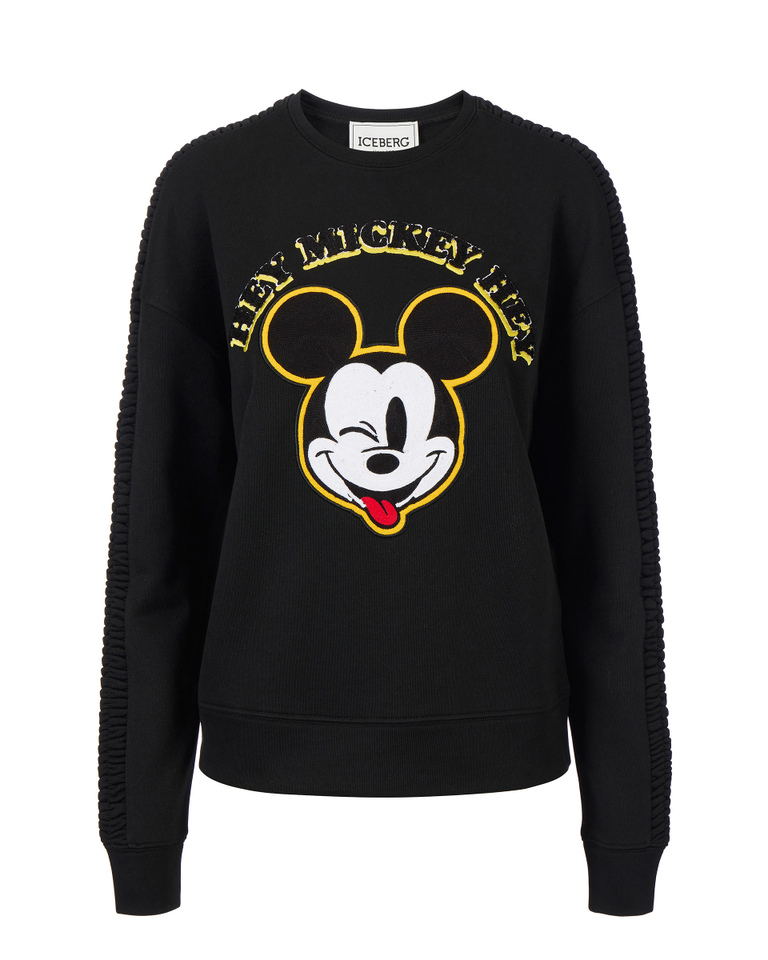 Black Iceberg sweatshirt with Mickey Mouse face - Sweatshirts | Iceberg - Official Website