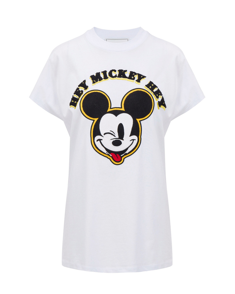 White Iceberg T-shirt with Mickey Mouse face - Women's outlet | Iceberg - Official Website