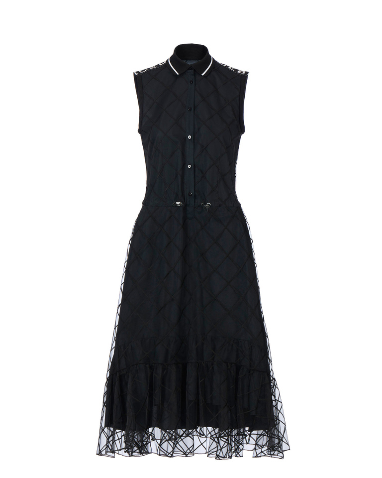 Black Iceberg dress with chiffon mesh overlay - Dresses & Skirts | Iceberg - Official Website