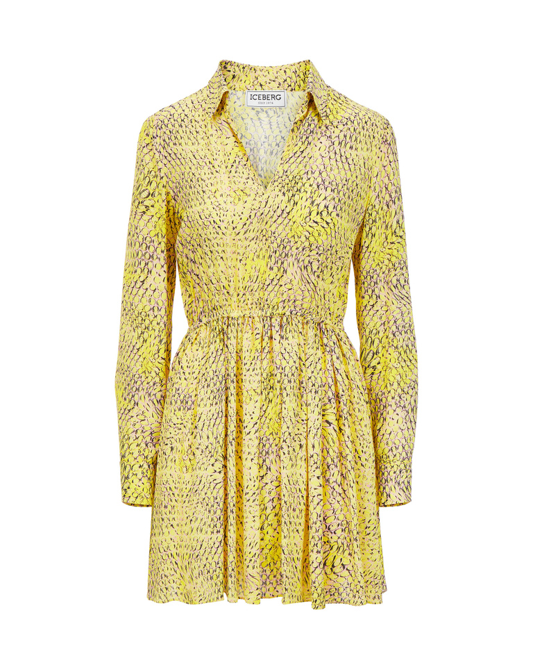 Iceberg skater-style dress in yellow snake print - Dresses & Skirts | Iceberg - Official Website