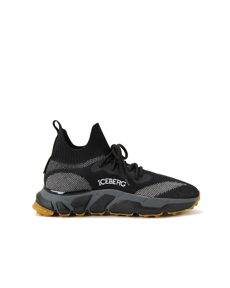 Men's black Spyder look trainers with embroidered logo | Iceberg - Official Website