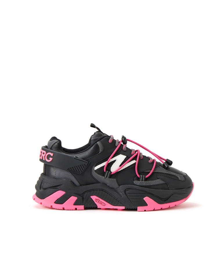Women's black chunky style lace-up trainers - carosello HP woman shoes | Iceberg - Official Website