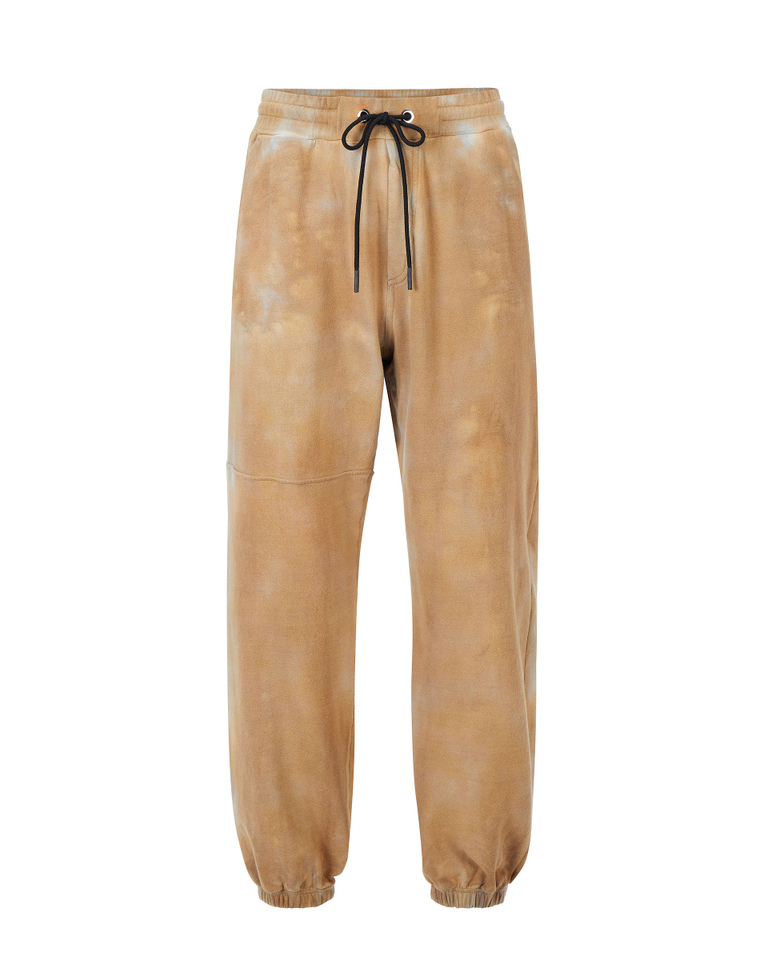 Men's embroidered beige KAILAND O. MORRIS cloud-effect dyed joggers - Promo 30% | Iceberg - Official Website