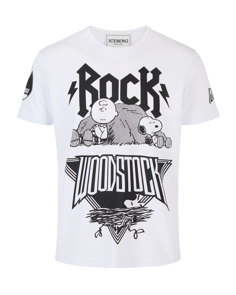 Men's white T-Shirt with Woodstock graphics - Second promo 50 | Iceberg - Official Website