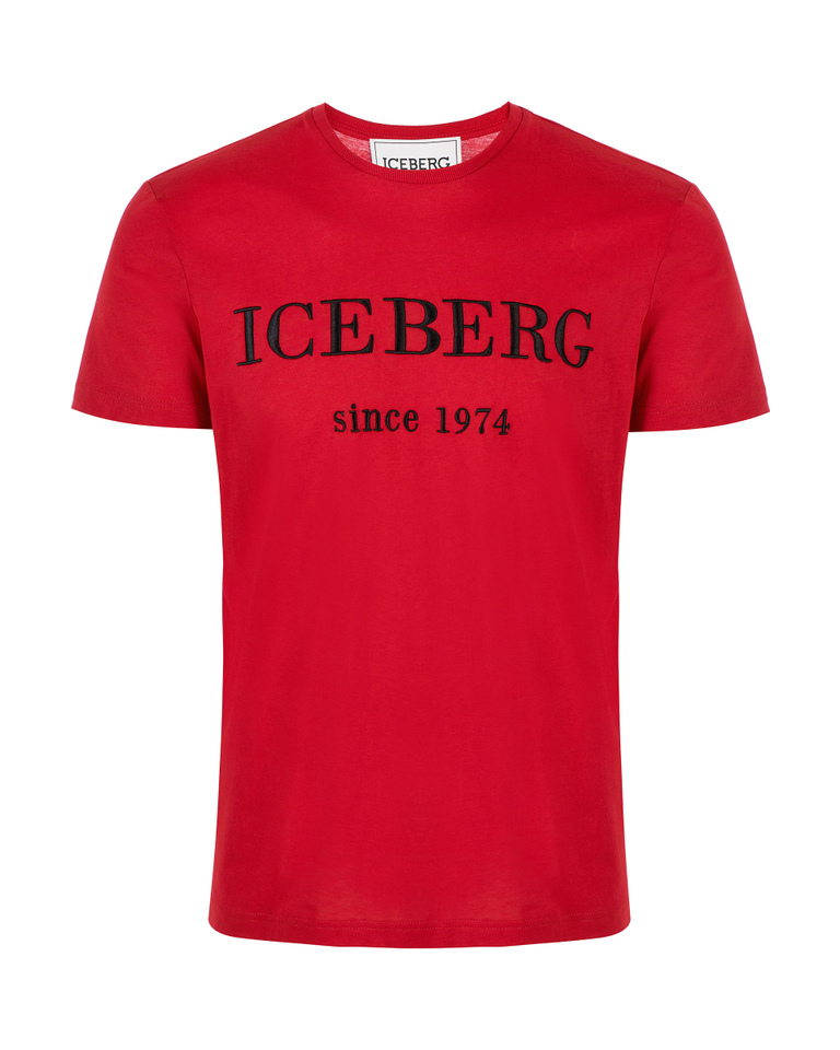 Men's bordeaux T-Shirt with contrasting logo - Second promo 40 | Iceberg - Official Website