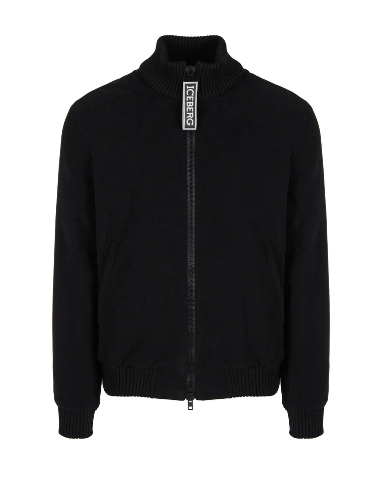 Men's black flannelette bomber jacket - Second promo 50 | Iceberg - Official Website