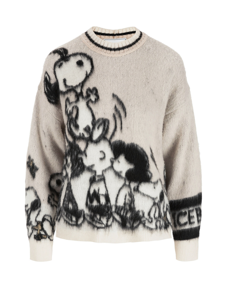 Women's round collar multicolor cashmere sweater with Peanuts graphics | Iceberg - Official Website