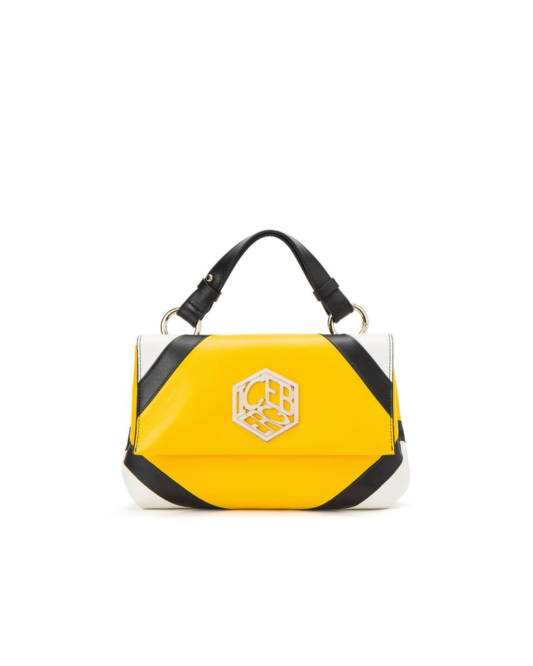 Small square yellow multicolor geometric leather Iceberg bag - MID SEASON PRIVATE 20% | Iceberg - Official Website