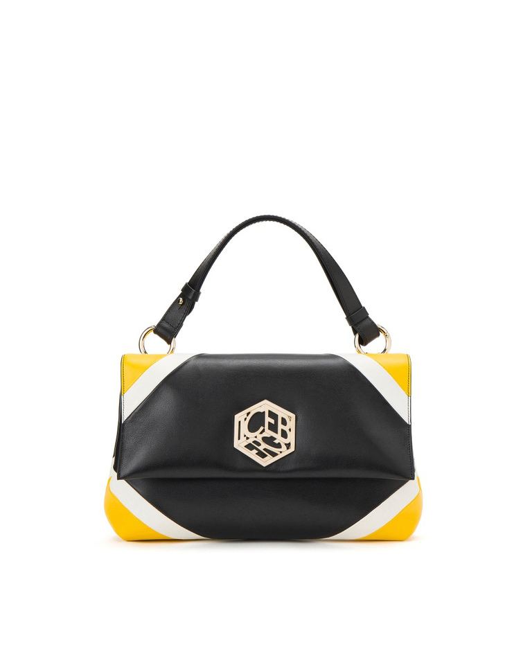 Small square black multicolor geometric leather Iceberg bag - Accessories | Iceberg - Official Website