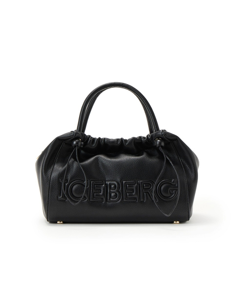 Faux leather duffel bag with shoulder strap and logo - carosello HP woman accessories | Iceberg - Official Website