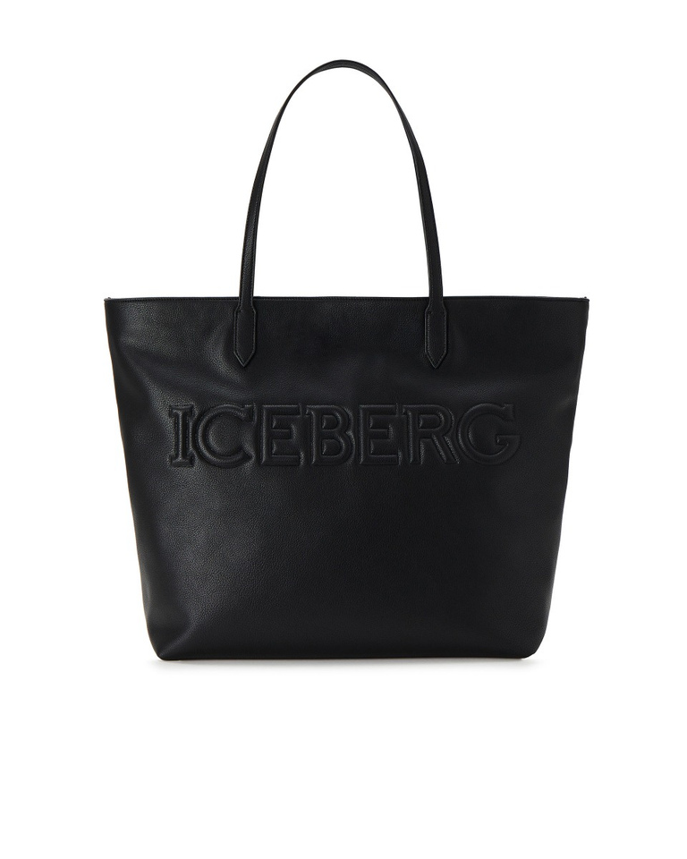 Women's black faux leather shopper - carosello HP woman accessories | Iceberg - Official Website