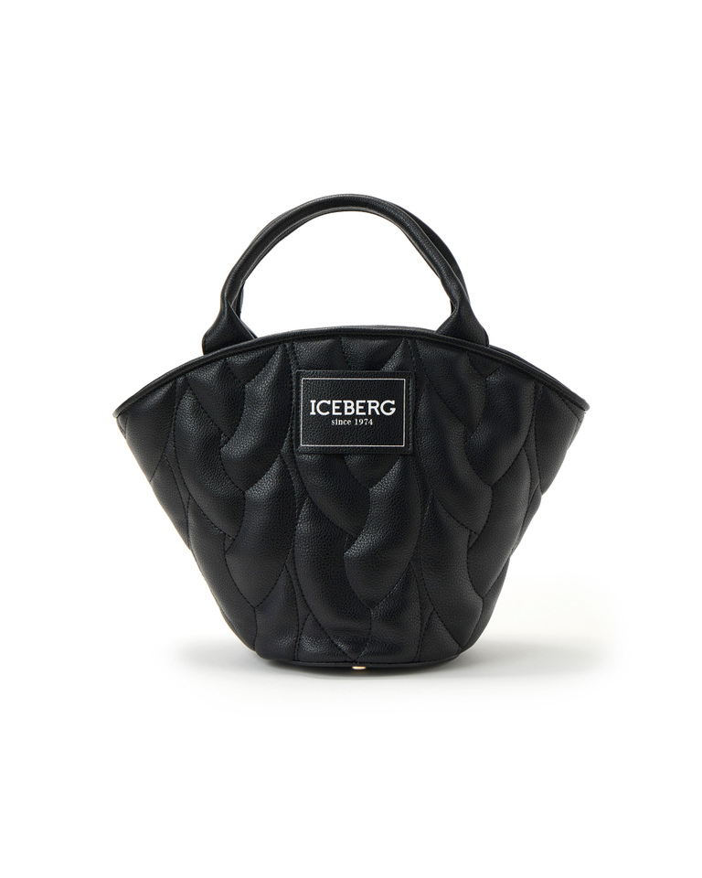 Shell-shaped black handbag with raised plait effect - new promo 20% | Iceberg - Official Website
