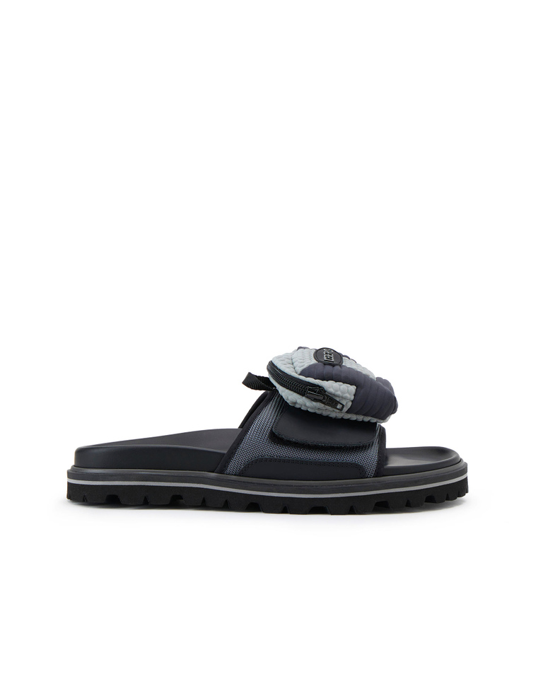 Men's Detachable Pocket Black Slides - Shoes & sneakers | Iceberg - Official Website