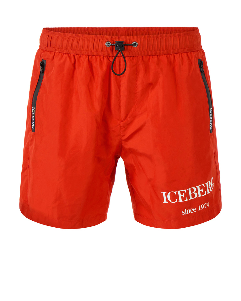 Coral heritage logo swim shorts - Beachwear | Iceberg - Official Website