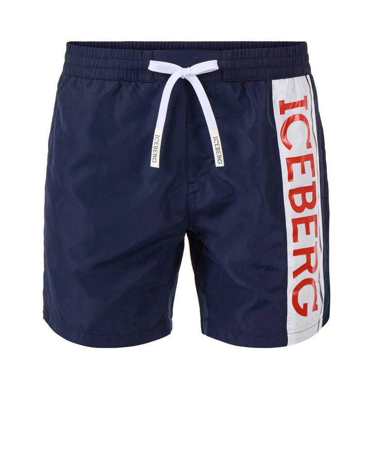 Colourblock logo swim shorts - Beachwear | Iceberg - Official Website