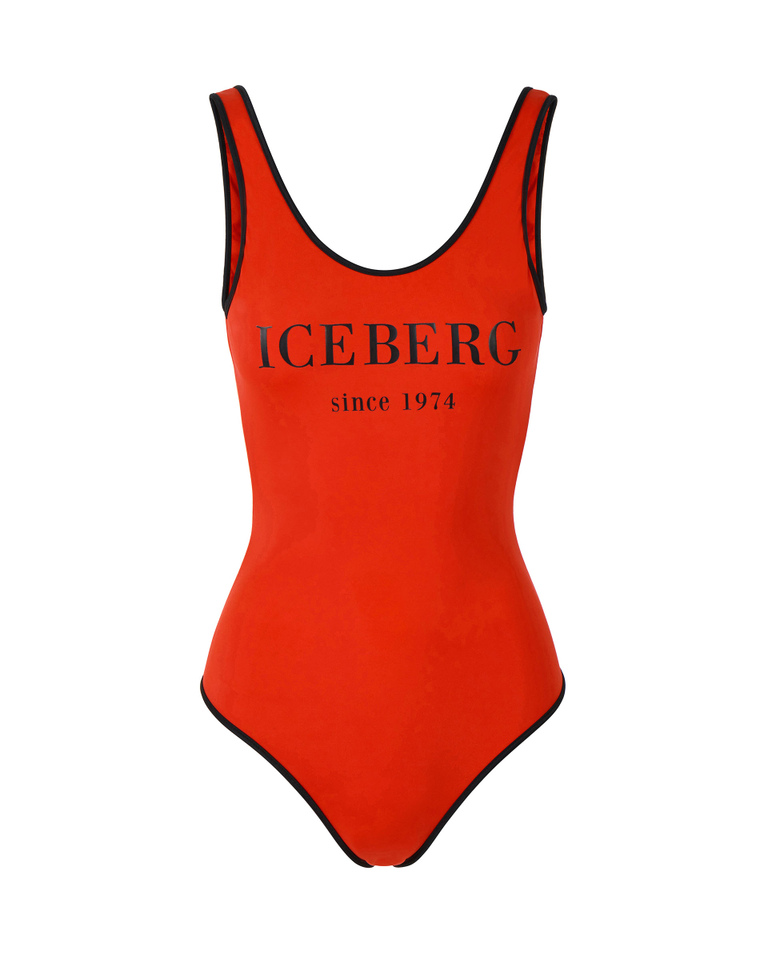 Heritage logo red one-piece - Beachwear | Iceberg - Official Website