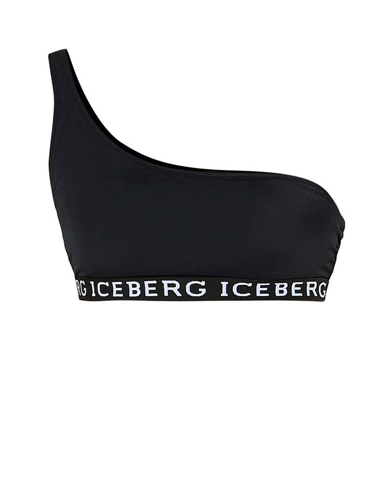 One shoulder logo bikini top - Beachwear | Iceberg - Official Website