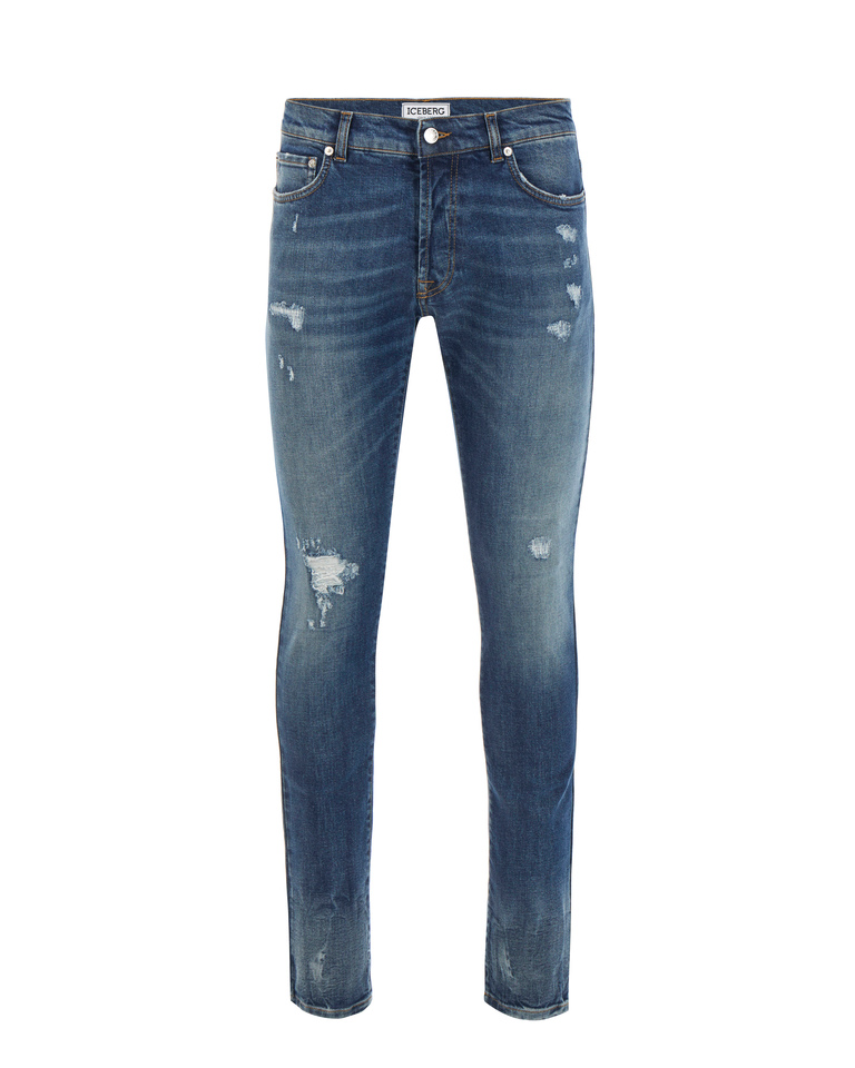 Low rise blue denim jeans - Trousers | Iceberg - Official Website