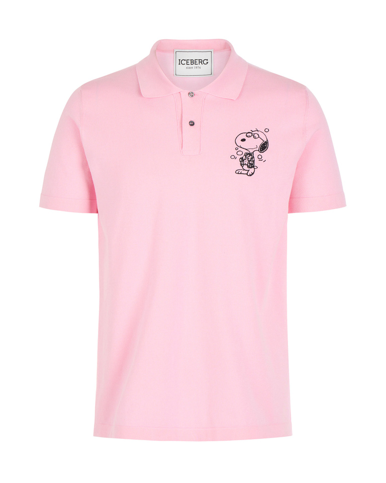 Polo rosa in maglia Snoopy - Maglieria | Iceberg - Official Website