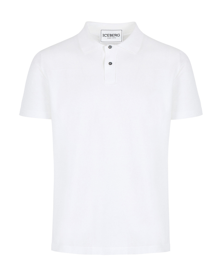 White polo with 3D Varsity logo - T-shirts & polo | Iceberg - Official Website