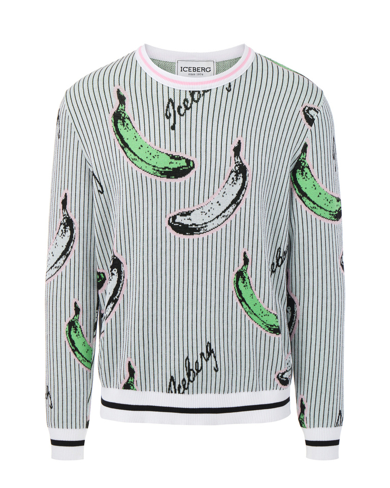 Banana Print Knit Sweatshirt - PREVIEW MAN | Iceberg - Official Website