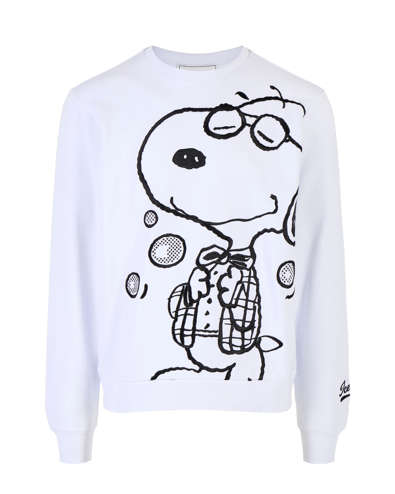 Snoopy white cotton sweatshirt - Sweatshirts | Iceberg - Official Website