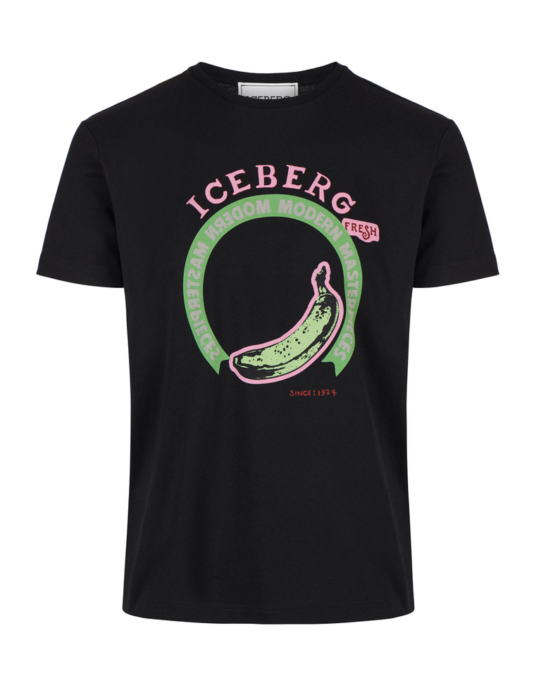 T-shirt nera Banane - T-shirts | Iceberg - Official Website