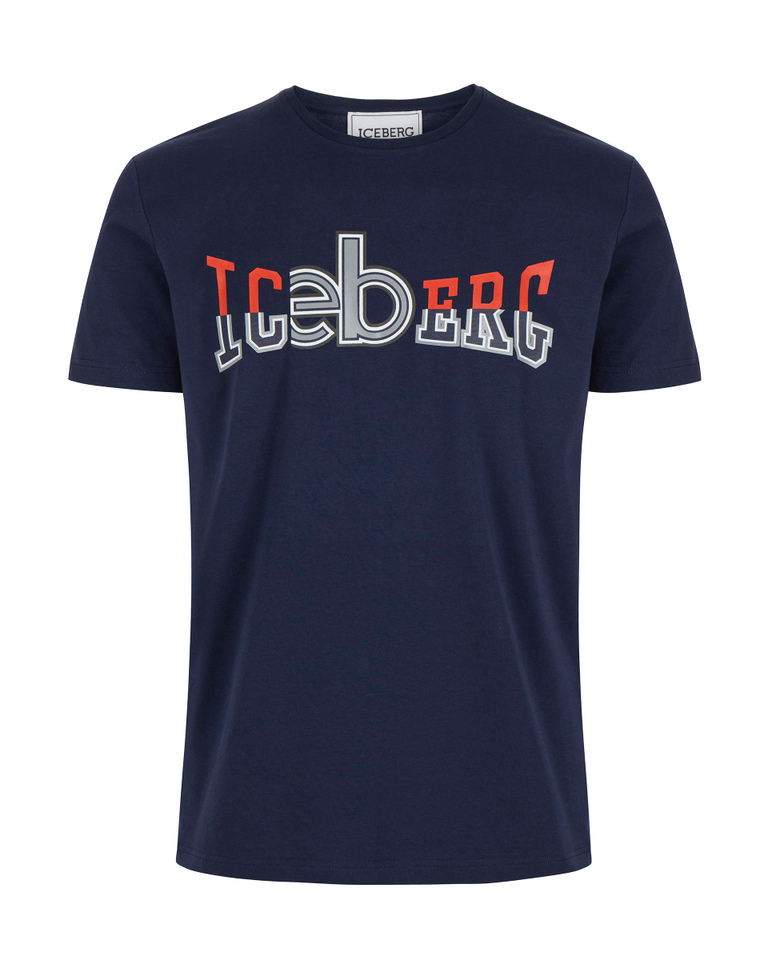 Blue T-shirt with 3D logo | Iceberg - Official Website