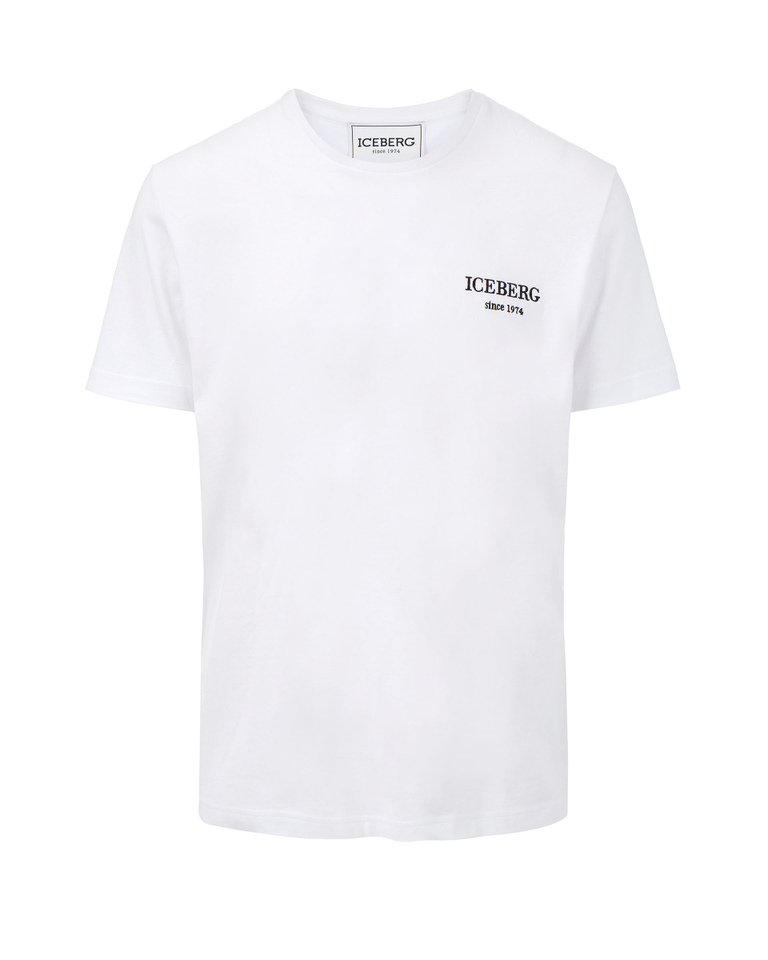 White T-shirt with heritage logo - Carryover | Iceberg - Official Website