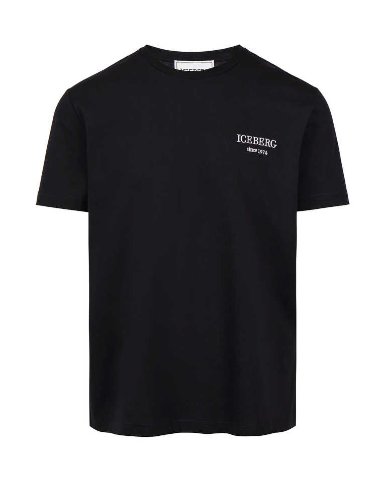 Black T-shirt with heritage logo - Carryover | Iceberg - Official Website