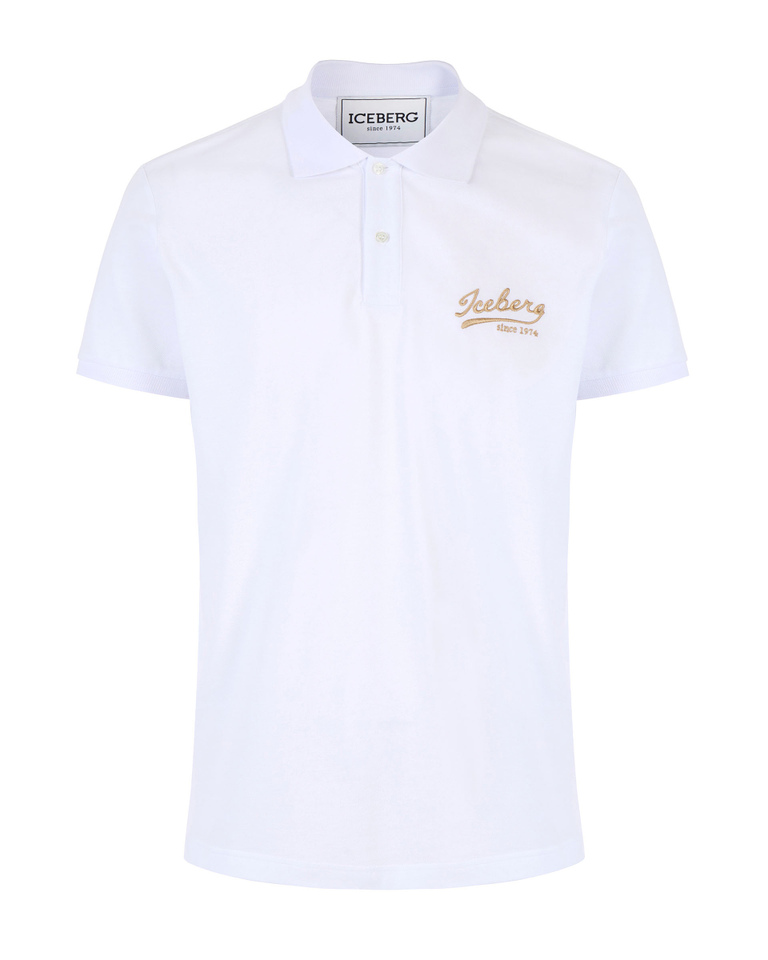 White Polo with Baseball Logo - T-shirts & polo | Iceberg - Official Website