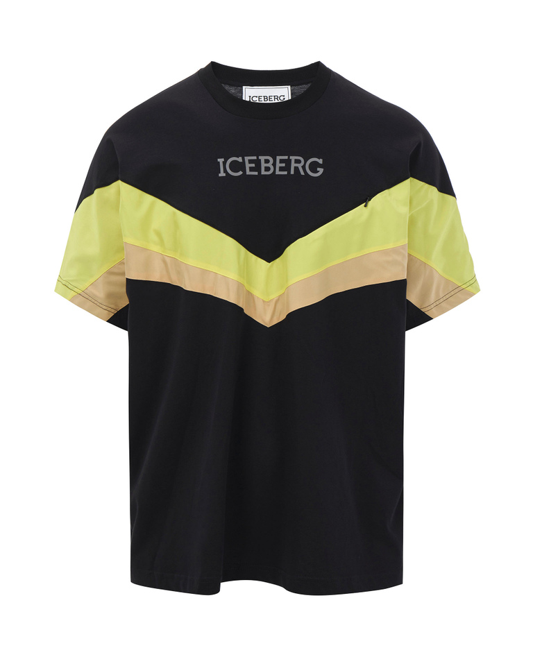 Black T-shirt with Reflective Logo - Clothing | Iceberg - Official Website