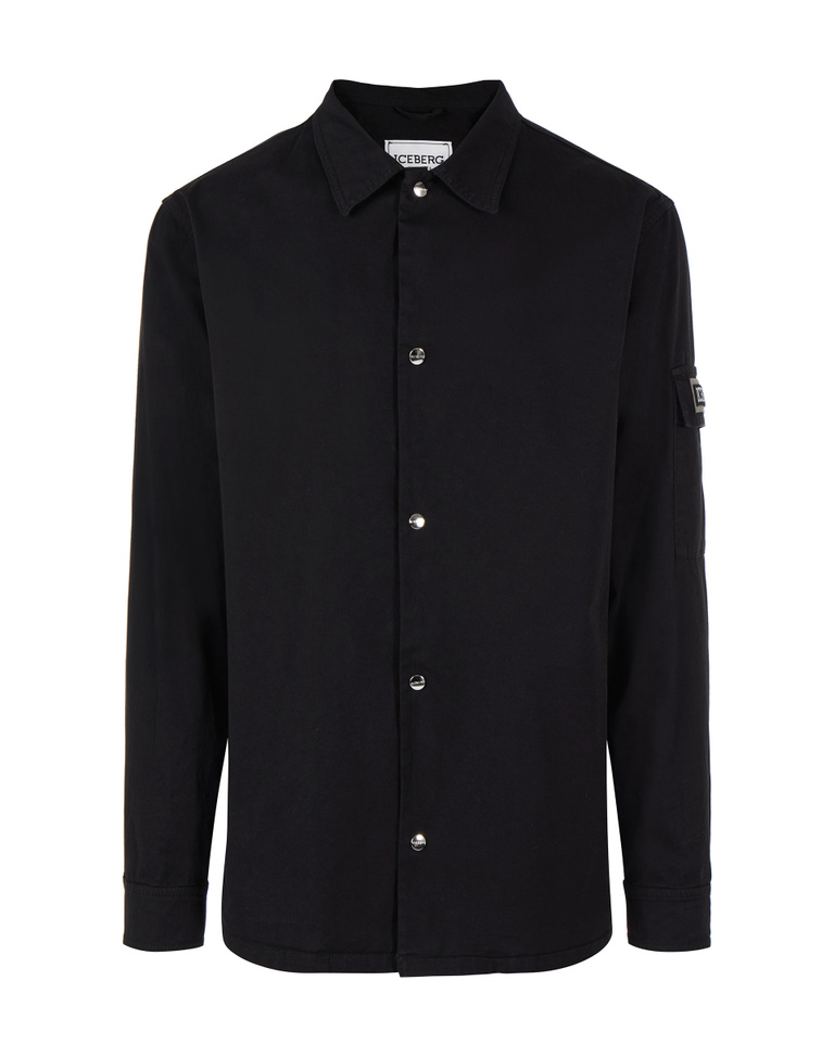 Black boxy cotton shirt - shirts | Iceberg - Official Website