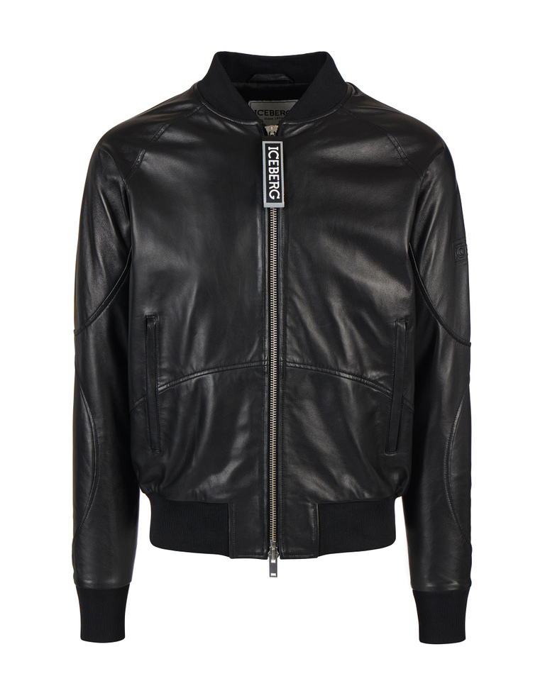 Leather bomber jacket - Outerwear | Iceberg - Official Website