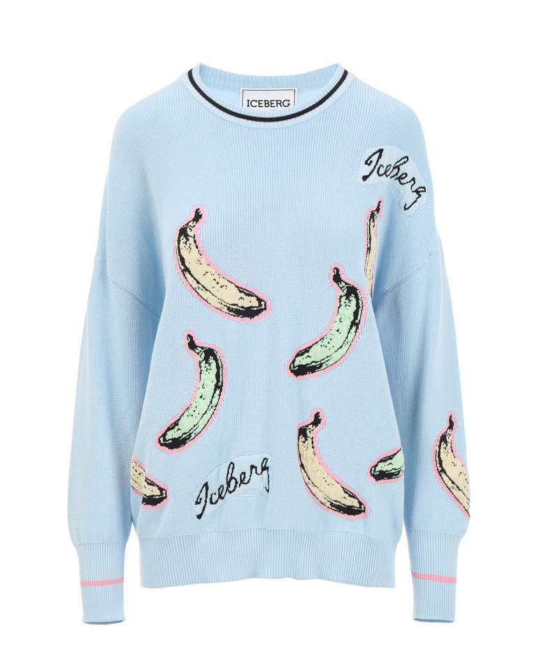 Sweater with banana print - Knitwear | Iceberg - Official Website