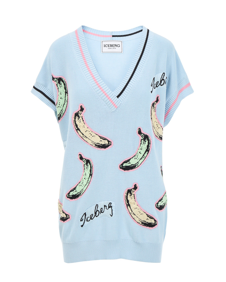 Gilet in maglia motivo Banane | Iceberg - Official Website