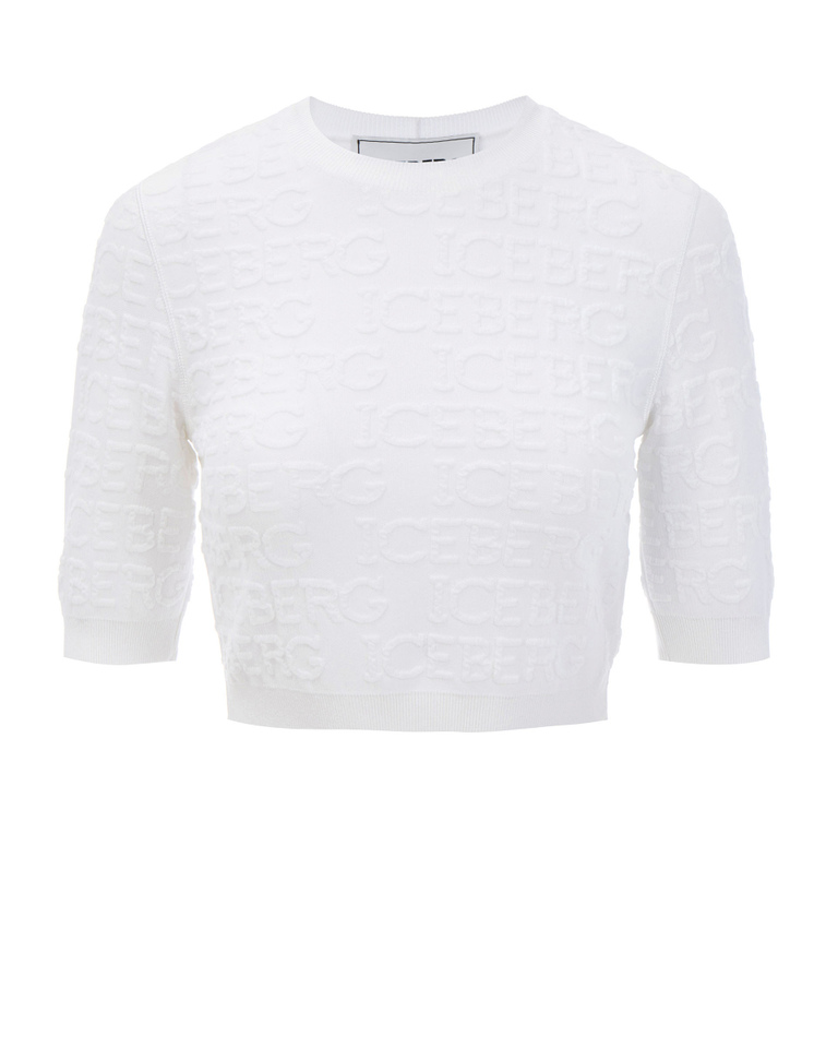 Sweater with 3D effect logo - Knitwear | Iceberg - Official Website