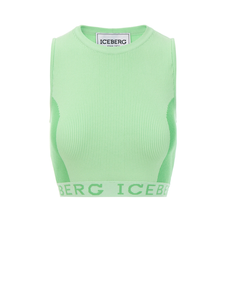 Green knit crop top - T-shirts and tops | Iceberg - Official Website