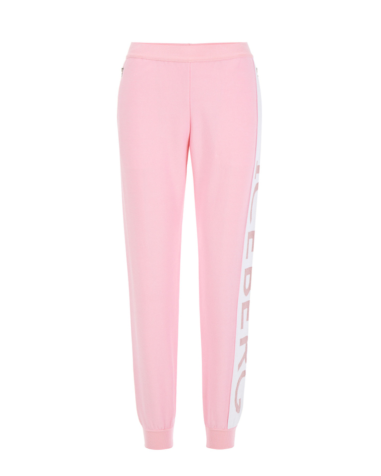 Joggers rosa con logo istituzionale - Pantaloni | Iceberg - Official Website