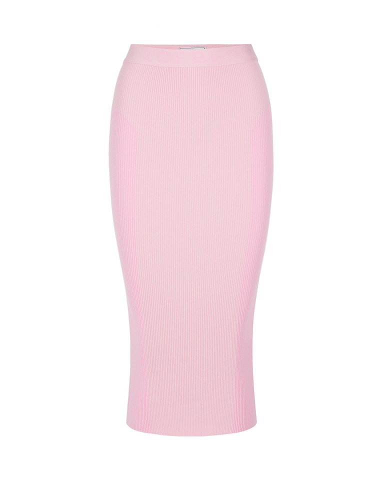 Pink knit skirt with logo - POP PASTEL | Iceberg - Official Website