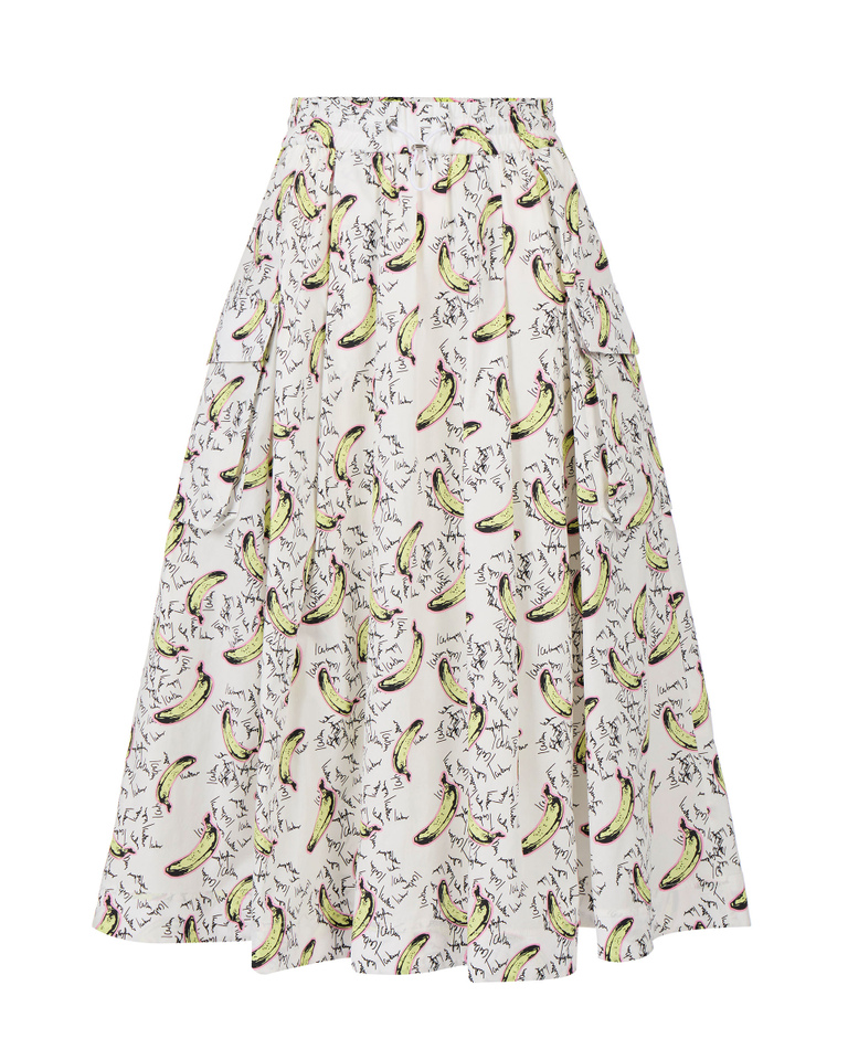 Wide skirt with banana print - Dresses & Skirts | Iceberg - Official Website