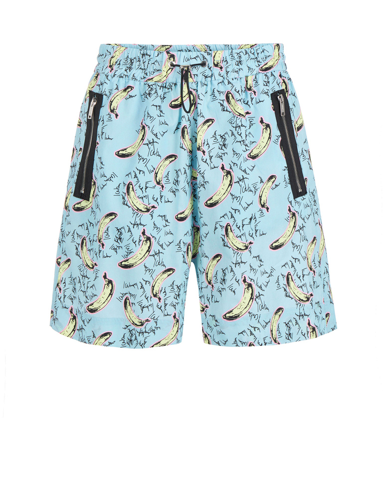 Blue banana print shorts - Trousers | Iceberg - Official Website