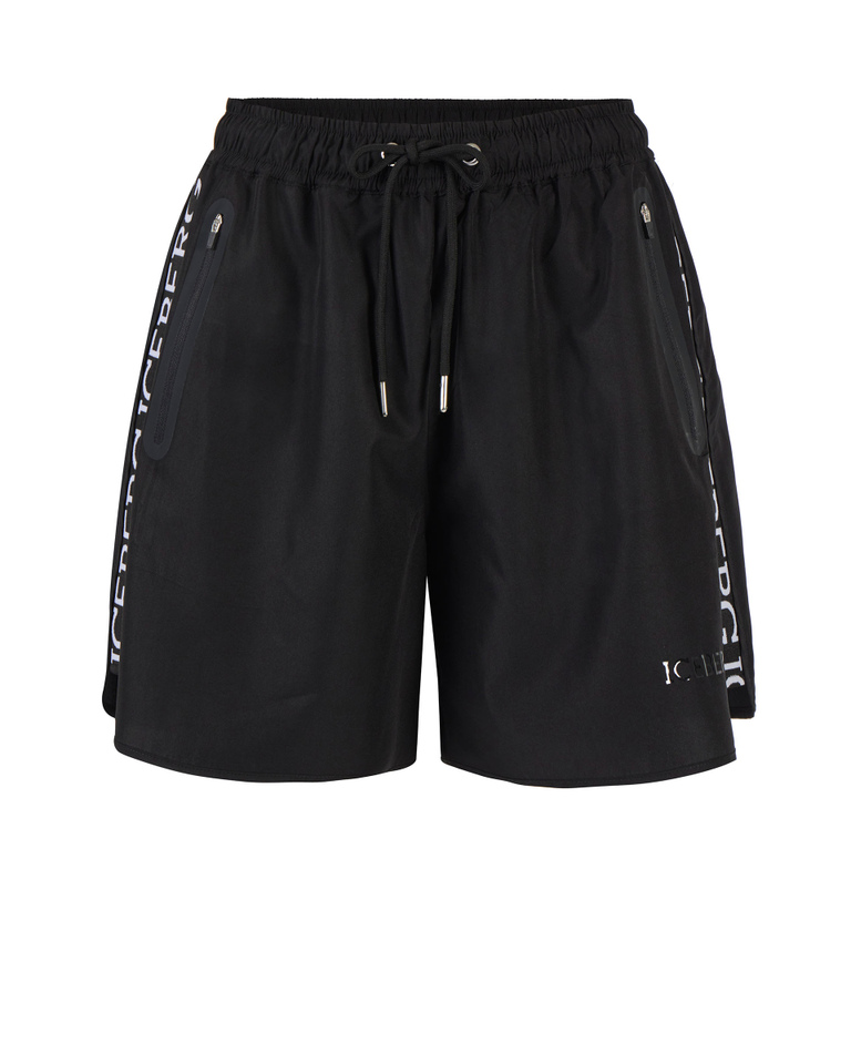 Black Active shorts with logo - ACTIVEWEAR | Iceberg - Official Website
