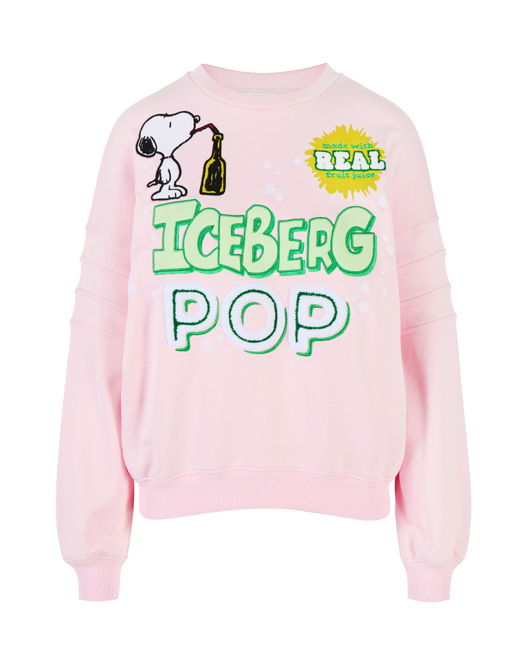 Felpa rosa Snoopy e Iceberg Pop - Felpe | Iceberg - Official Website