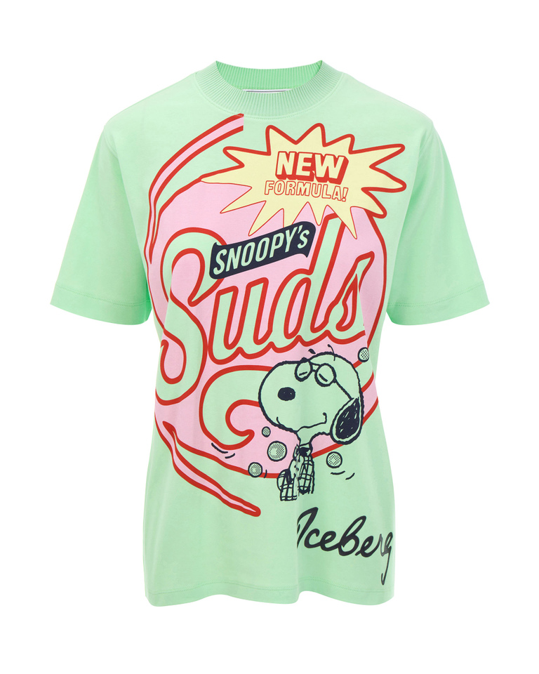 T-shirt verde Snoopy's Suds - POP PASTEL | Iceberg - Official Website