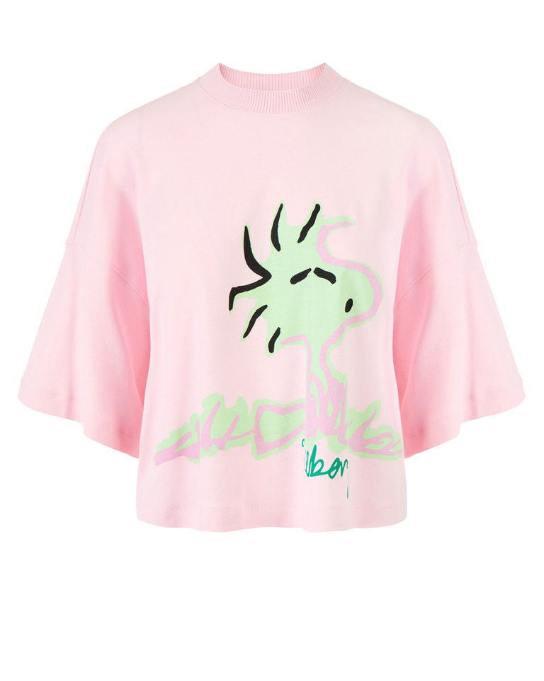 Woodstock pink cropped t-shirt - T-shirts and tops | Iceberg - Official Website