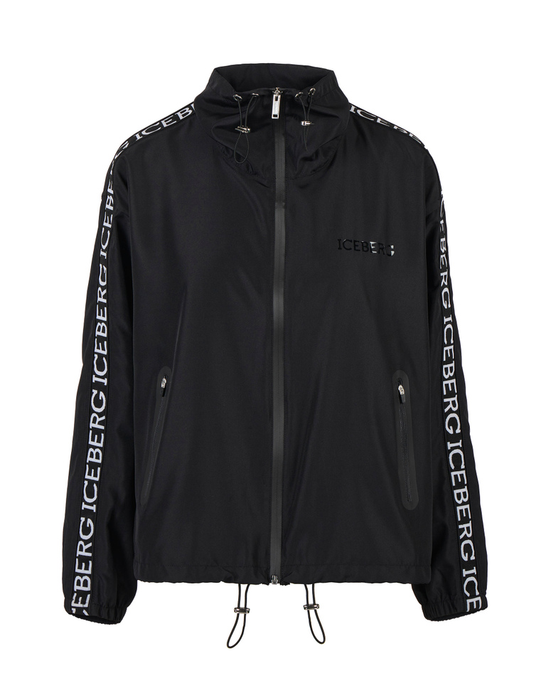 Black Active windproof jacket - Outerwear | Iceberg - Official Website