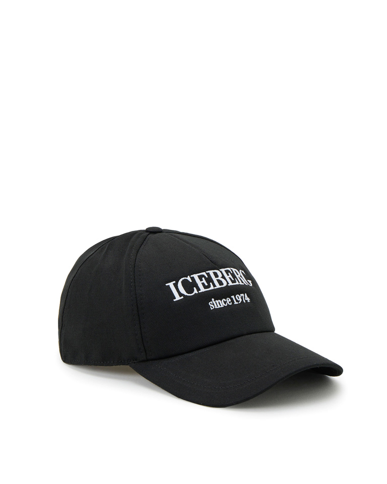 Black embroidered heritage logo cap - Hats | Iceberg - Official Website